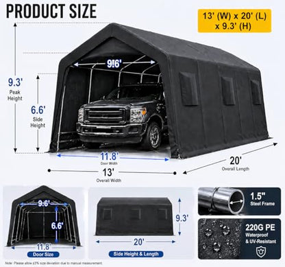 13x20 FT Heavy Duty Carport