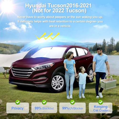 8pcs Car Window Shades for Hyundai Tucson 2016 (8 Count)