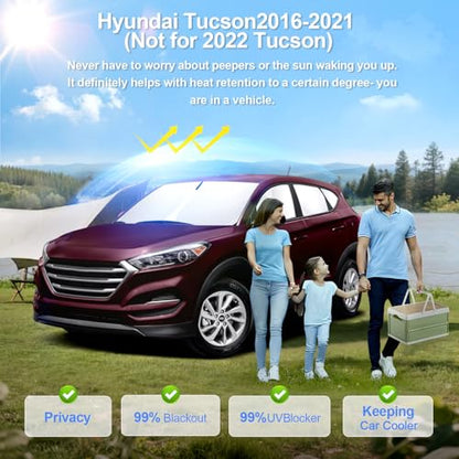 8pcs Car Window Shades for Hyundai Tucson 2016 (8 Count)