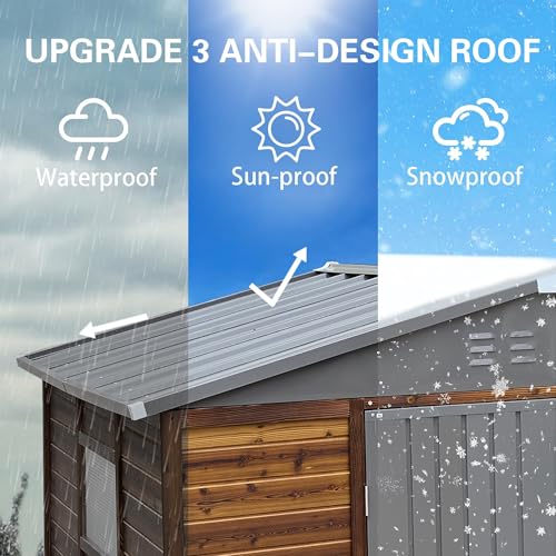 8x6 Ft Outdoor Storage Shed with Windows