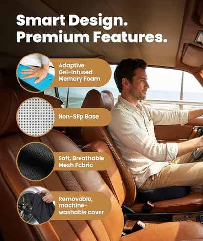 Doctor Recommended Memory Foam Seat Cushion for Office Chairs & Car