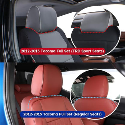 Tacoma Leather Car Seat Covers Custom Fit for Toyota Tacoma 2012 2013 2014 2015