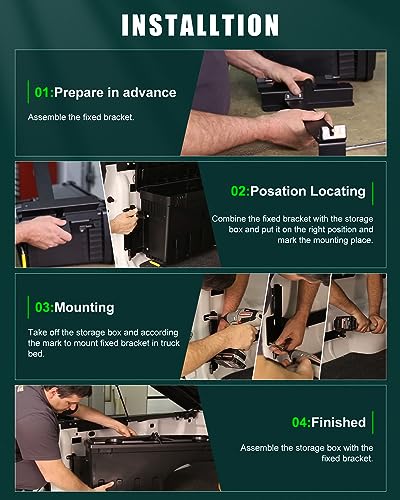 Truck Bed Tool Box for Jeep Gladiator 2020 2021 2022 2023 Left Driver Side