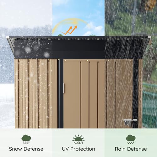 3 x 5 FT Metal Storage Shed for Backyard