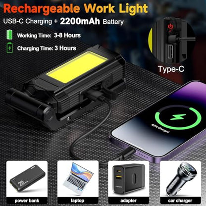 Rechargeable LED Magnetic Work Light 2 Pack