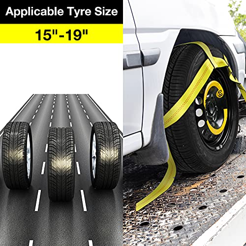 Tow Dolly Basket Straps with Flat Hook 2 Pack Fit 14" (2 Count)