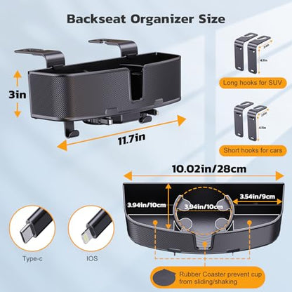 Car Headrest Cup Holder for Back Seat Organizer for Type