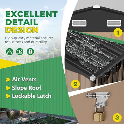 10x8 FT Outdoor Storage Shed