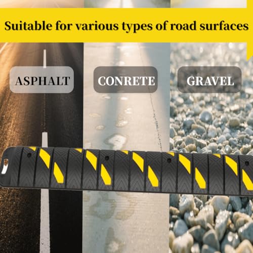 Portable Speed Bump 76x10x2in Foldable Reflective