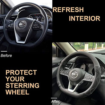 D Shaped Comfy Grip Steering Wheel Cover 14.5