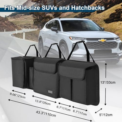Deluxe Trunk and Backseat Organizer for Medium or Large Size SUVs & RVs