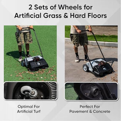 Battery Powered Artificial Grass & Hard Surface Sweeper