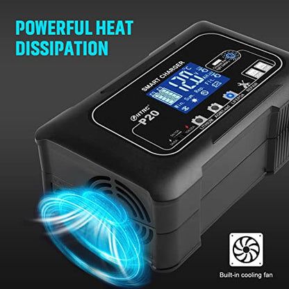 20Amp 12 24V Smart Car Battery Charger Fully Automatic Maintainer