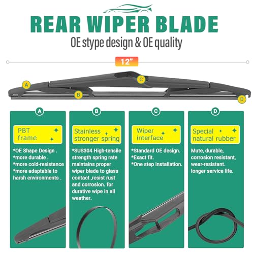 Windshield Wiper Blades Replacement for Ford Fiesta 2009