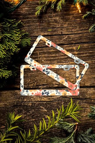 Colorful Floral Flowers License Plate Frames