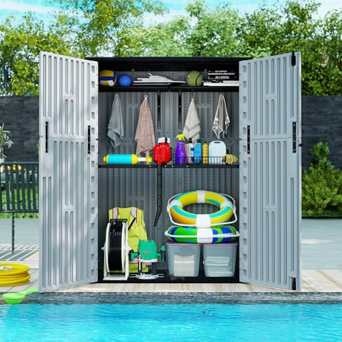 57 Cu.ft Outdoor Storage Cabinet with One Tool Kit