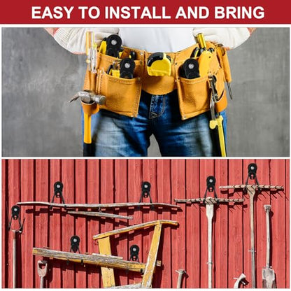 26 Pcs Large Magnetic Hooks Heavy Duty Garage Magnet Hooks Strong Storage Utility Magnetic Hangers with Anti Slip Rubber Coating for Indoor and Outdoor Hanging (26 Count)