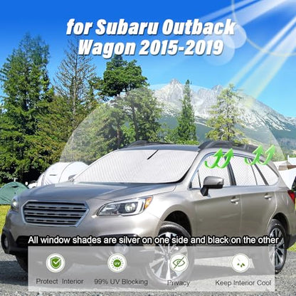 8pcs Full Window Sun Shades for Subaru Outback Wagon Accessories 2015