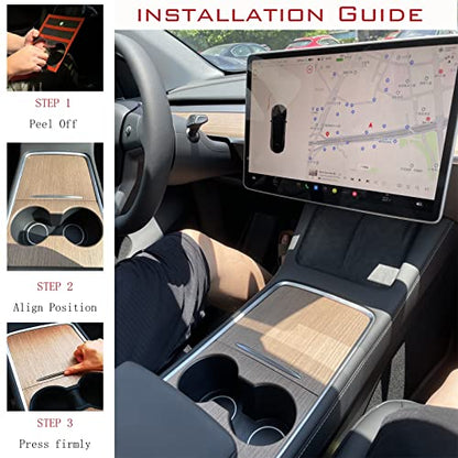 Real Wood Made for Tesla Model 3 Model Y Accessories Center Console Cover Interior Decoration Wrap Kit Tesla Model 3 Model Y 2021