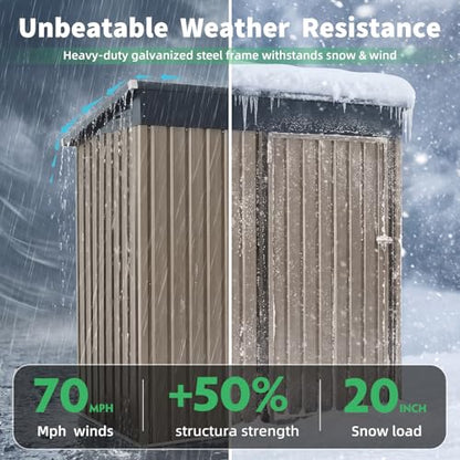 3' x 5' Outdoor Metal Storage Shed