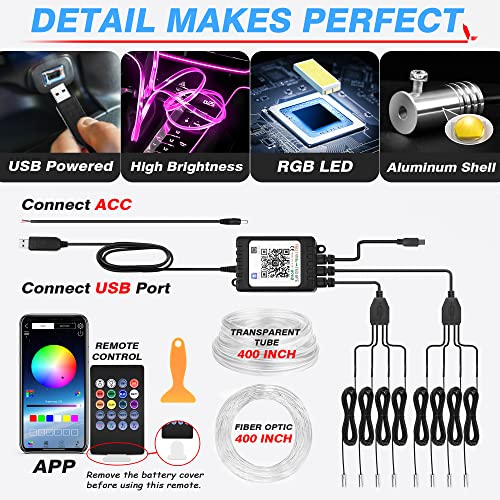 8 in 1 RGB Interior Car LED Strip Lights (32 Ounce)