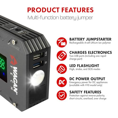 EL7507 Jump Starter iOnBoost V10 Torque 1000Amp Peak 12V Portable Lithium Car Battery Up to 7.8L V10 or 6.7L Diesel
