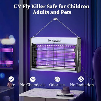 Electric Bug Zapper 3200V Mosquito Zapper Killer Indoor Insect Killer with Hanging Chain Mosquito Trap with Removable Collection Tray USB Electric Bug Zapper Outdoor for Home Office