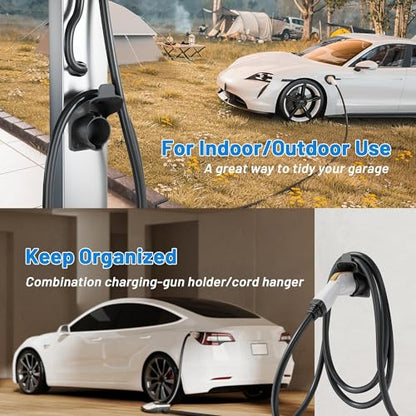 EV Charger Holder SAE J1772 Wall Mount Charging Cable Hanger Organizer