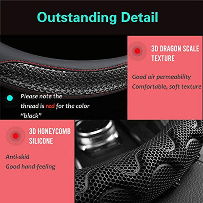 Small 14In Round Steering Wheel Cover Great Grip Black