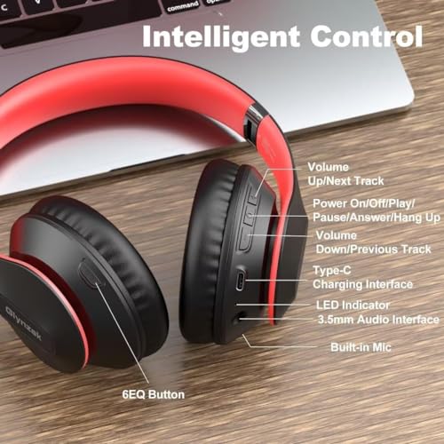 Wireless Bluetooth Headphones Over Ear V6.0 HiFi Stereo with Mic