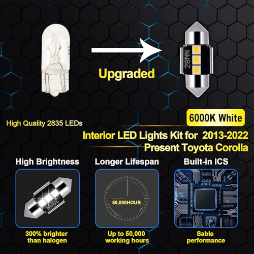 LED Interior Car Lights for Toyota (6 Count)