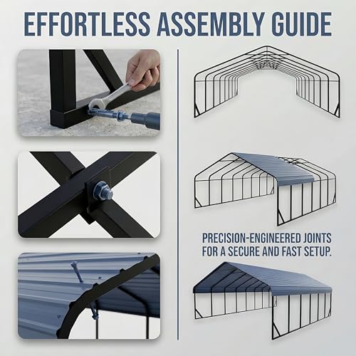 20x30 ft Metal Carport & Portable Garage