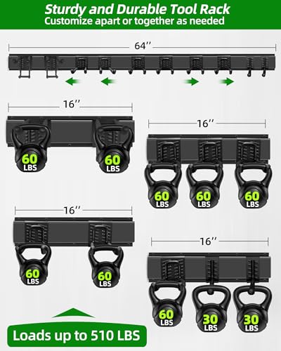 64 in Garage Tool Organizer Wall Mount