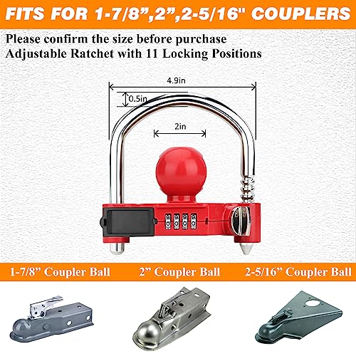 1 Pack Universal Hitch Lock with Combination Lock