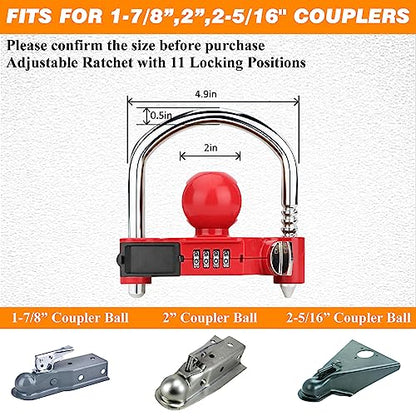 1 Pack Universal Hitch Lock with Combination Lock