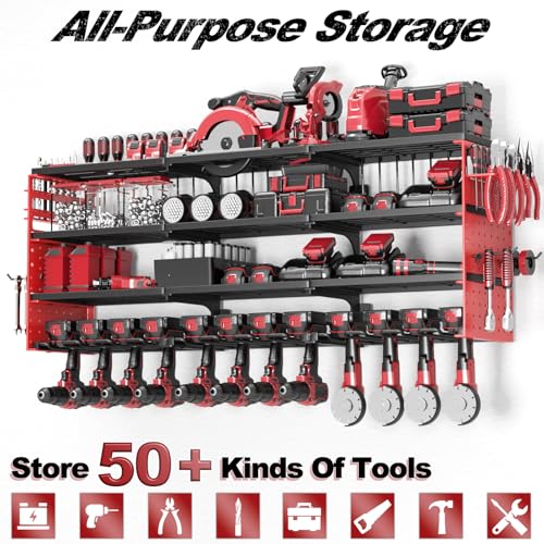 52" Metal Power Tool Organizer Wall Mount