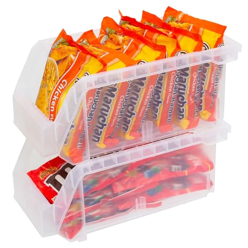 Medium Stackable Plastic Storage Bins (8 Count)
