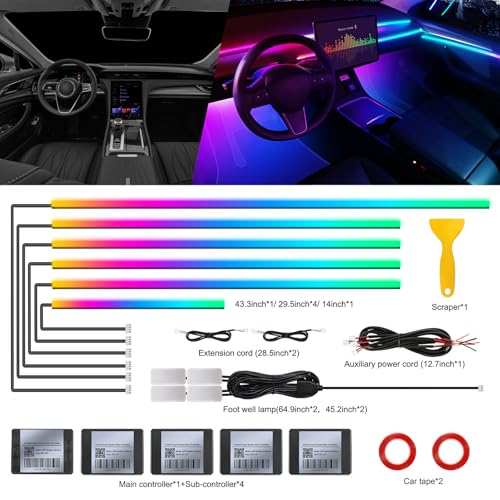 Dreamcolor Acrylic Interior Car LED Strip Light with Wireless APP