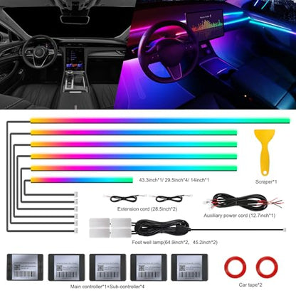 Dreamcolor Acrylic Interior Car LED Strip Light with Wireless APP