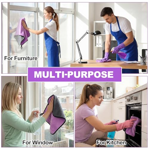 20 Pcs Microfiber Car Drying Towels Microfiber Cleaning Cloth 800 GSM Thick Plush Cleaning Dusting Cloth Auto Detailing Absorbent Towels Rags for Car Household Kitchen Window (20 Count)