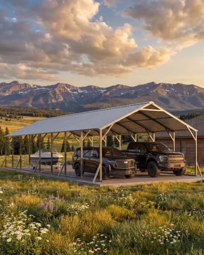 20'x40'x12' Metal Carport Car Ports for Multiple Vehicles