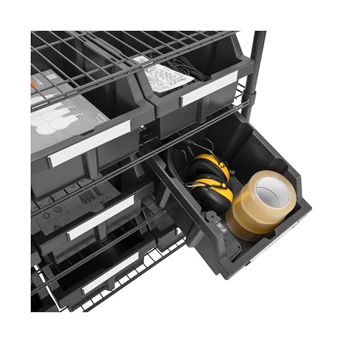 4-Tier NSF 9-Bin Steel Wire Shelving Rack, 36"W x 14"D x 31"H, Graphite