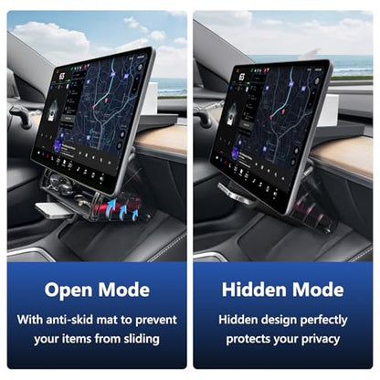 Hideable Under Screen Storage Organizer Compatible with Tesla Model Y 2024
