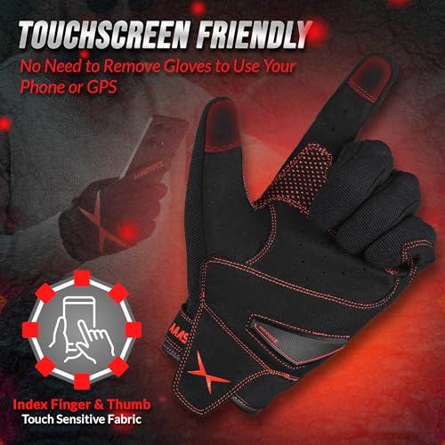 Breathable Motorcycle Gloves for Men with TPR & Kevlar Palm Protection Hard Knuckles Touchscreen