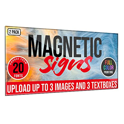 2 Pack Personalized Magnetic Signs for Vehicles