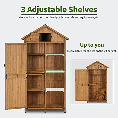 Large Outdoor Storage Cabinet with 3 Adjustable Shelves