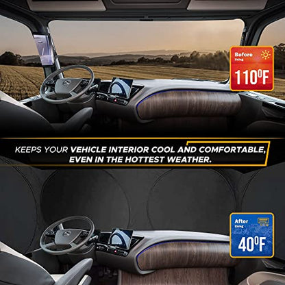 Semi Truck Printed Sun Shade for Windshield