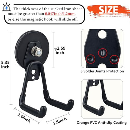 Heavy Duty Magnetic Garage Hooks (2 Count)