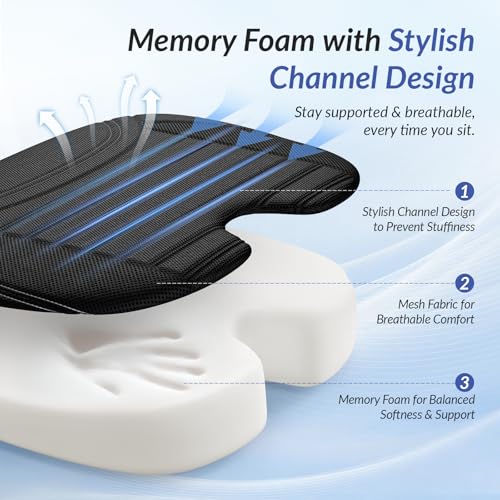 Wedge Car Seat Cushion for Tailbone Pain Relief & Better Visibility