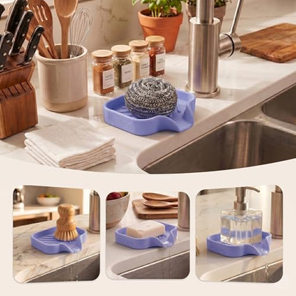 Silicone Soap Dish with Drain Spout